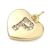 Brass Micro Pave Clear Cubic Zirconia Pendants KK-D229-01G-16-2