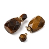 Natural Tiger Eye Perfume Bottle Pendants G-B149-02G-07-2