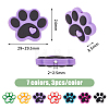 21Pcs 7 Colors Dog Paw Print Food Grade Eco-Friendly Silicone Focal Beads SIL-DC0001-31-2