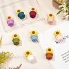 9Pcs 9 Colors Sunflower Silicone Beads SIL-CA0002-70-4