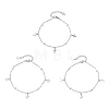 3Pcs 3 Styles 304 Stainless Steel Cross Link Chain Anklets AJEW-AN00739-2