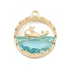 Brass Inlay Glass Pendants KK-Z061-06G-1