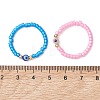 10Pcs 10 Colors Glass Bead Finger Rings RJEW-MZ00033-4