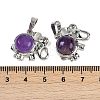 Natural Amethyst Pendants G-I374-A-P15-3