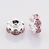 Brass Rhinestone Spacer Beads RB-A014-L6mm-27S-2