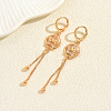 Brass Clear Cubic Zirconia Hoop Earrings BI1725-3-1