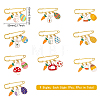 10Pcs 10 Style Easter Egg & Rabbit & Carrot Alloy Enamel Charms Safety Pin Brooch JEWB-CA0001-22-2
