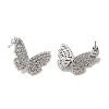 Butterfly Rack Plating Brass Stud Earrings EJEW-A027-05P-2