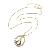 Brass Clear Cubic Zirconia Nossa Senhora Aparecida Pendant Necklaces for Women NJEW-M009-05G-A-2