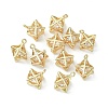 Brass Cubic Zirconia Charms X-KK-G462-50KCG-3
