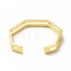 Rack Plating Brass polygon Open Cuff Bangle for Women BJEW-H563-01G-3
