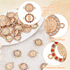 40Pcs 2 Styles Flat Round Alloy Connector Charms FIND-GO0001-33-5