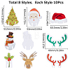 8 Bags 8 Style Christmas Wine Glass Decorations Paper Cup Cards DIY-SC0021-90-2