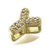Brass Micro Pave Cubic Zirconia Letter Multi-Strand Links KK-D295-32G-25-2