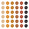 120Pcs 6 Colors 2-Hole Wood Flower Buttons BUTT-TA0001-40A-2