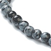 Natural Snowflake Obsidian Beaded Stretch Bracelets BJEW-D446-A-45-3