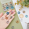 24Pcs 6 Colors Vacuum Plating Non-magnetic Synthetic Hematite Linking Rings G-AR0004-76-3