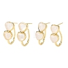 Valentine's Day Heart Natural Quartz Crystal Stud Earrings EJEW-T053-01G-08-4