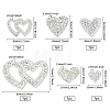 Fingerinspire 6Pcs 6 Style Heart Glitter Hotfix Rhinestone DIY-FG0002-28-2