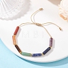 7 Chakra Column Natural Mixed Gemstone Beaded Braided Bead Bracelets for Women Men BJEW-JB12827-2