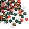 4 Colors Christmas 2-Hole Square Glass Seed Beads SEED-X0058-09-1