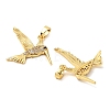 Brass Micro Pave Clear Cubic Zirconia Pendants KK-G533-07B-G-2