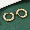 Brass Micro Pave Clear Cubic Zirconia Hoop Earrings EJEW-L275-06G-1