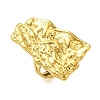 Ion Plating(IP) 304 Stainless Steel Textured Rectangle Open Cuff Ring for Women RJEW-C083-12G-1