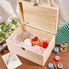 Pine Wood Flip Top Storage Boxes CON-WH0095-231-5