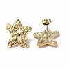 Ion Plating(IP) 304 Stainless Steel Textured Star Stud Earrings for Women EJEW-F300-01G-2