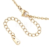 Brass Macrame Pouch Natural Rose Quartz Inside & 304 Stainless Steel Pendant Necklaces for Women NJEW-JN05607-02-7