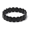 Dyed & Heated Natural Black Agate Beaded Stretch Bracelets for Unisex G-K303-01A-4