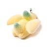 Flocking Opaque Resin Pendants RESI-G128-01F-2