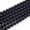 Dyed & Heated Natural Black Agate Bead Strands G-H056-10mm-1