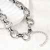 13MM 304 Stainless Steel Textured Round Ring Link Chain Necklaces NJEW-P349-01A-P-3