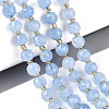 Ombre Effect Dyed Transparent Crackle Glass Beads Strands GLAA-Q111-8MM-01-1