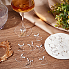 20Pcs Blank Acrylic Heart Pendants Wine Glass Charms with Acrylic Pearl Beads AJEW-BC0003-76-5