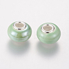 Rondelle Lawn Green Handmade Porcelain Large Hole European Beads X-OPDL-G001-9-2