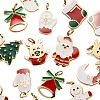18Pcs 9 Style Real 14K Gold Plated 316 Surgical Stainless Steel Enamel Charms STAS-LS0001-41-4