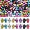 150Pcs Matte Spray Painted Skull Acrylic Beads ACRP-FS0001-01-1