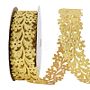 Sew on Ethnic Style Embroidery Leaf with Flower Polyester Hollow Lace Ribbons OCOR-WH0008-112-1