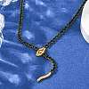 304 Stainless Steel Emerald Rhinestone Cup Chain Snake Tennis Necklaces for Women NJEW-A051-02G-2
