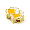 Rack Plating Brass Enamel Beads KK-U029-22G-05-2