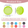 120Pcs 12 Colors ABS Plastic Loose Leaf Ring Round Binder Discs FIND-CP0001-34-2