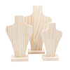 Bust Wooden Necklace Display Stands NDIS-WH0009-17-7