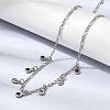 Brass Micro Pave Cubic Zirconia Teardrop Pendant Necklaces NJEW-B157-11P-3