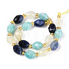 Natural Sodalite & Flower Amazonite & Lemon Quartz Beads Strands G-N358-04A-07-3