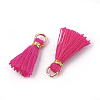 Polycotton(Polyester Cotton) Tassel Pendant Decorations X-FIND-S281-18-2