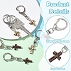 20Pcs Wood Cross Pendant Decorations HJEW-YW00293-3
