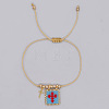 Bohemian Style Glass Seed Bead & 304 Stainless Steel Charm Bracelets BY1855-9-1